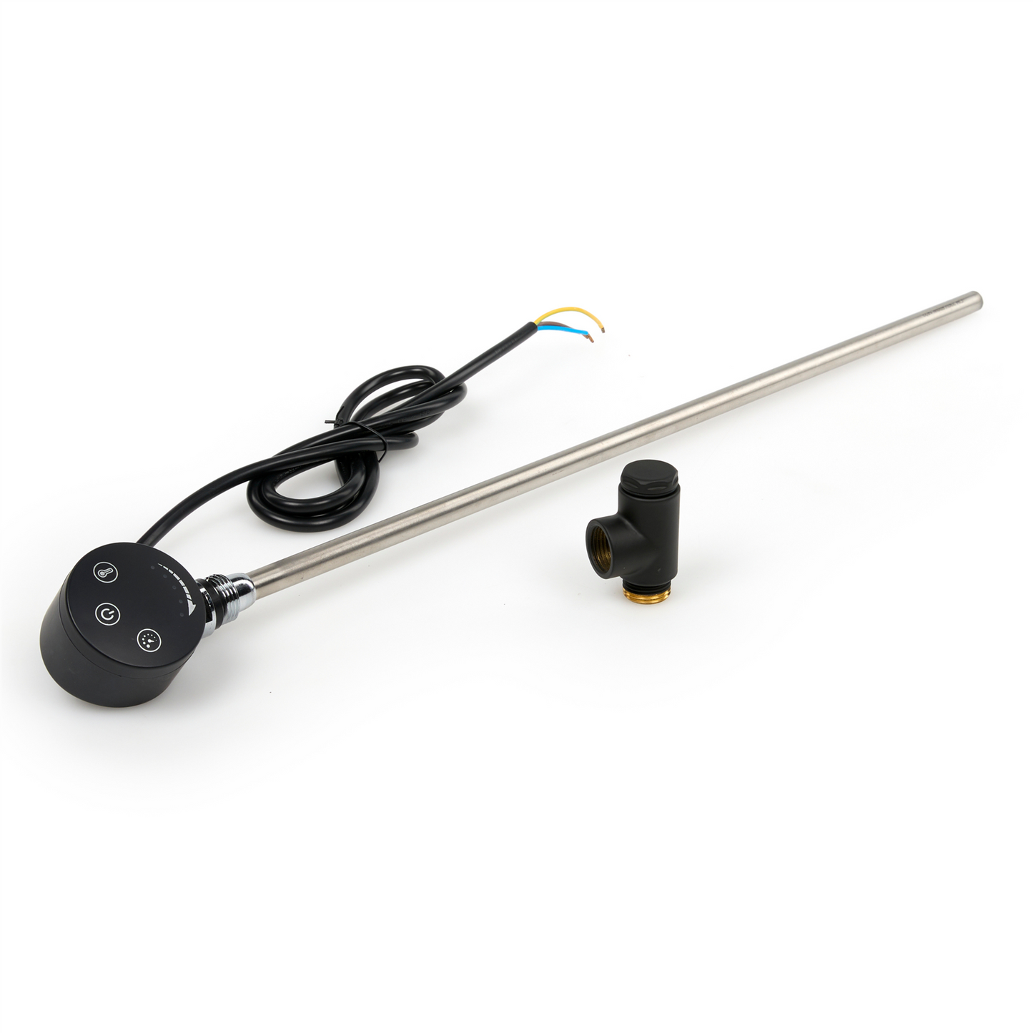 Dual Fuel Kit Thermostatic 600W Towel Rail Heating Element - Black Lava Wholesale - Technical View