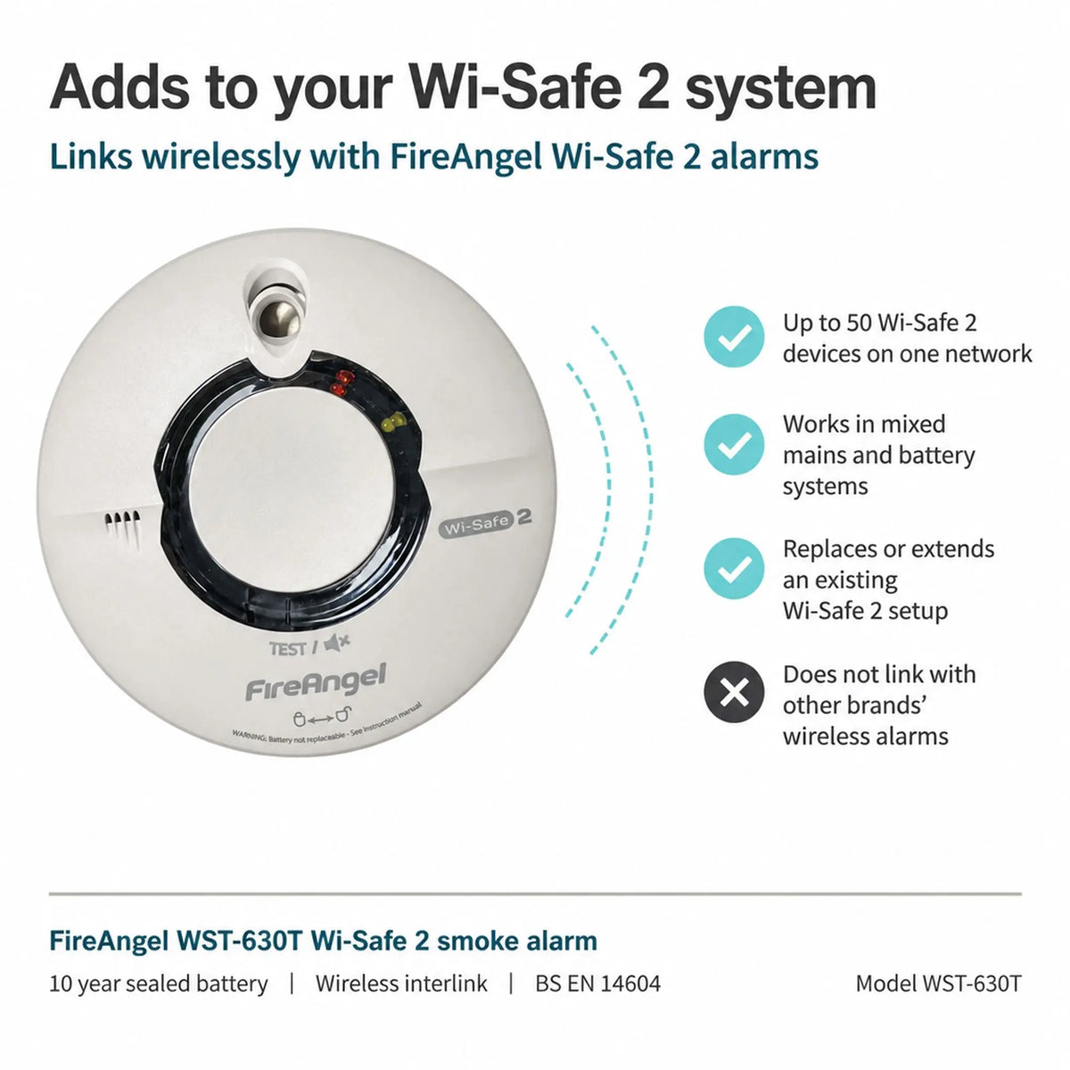 FireAngel WST-630T Wi-Safe 2 Wireless Smoke Alarm LavaStore