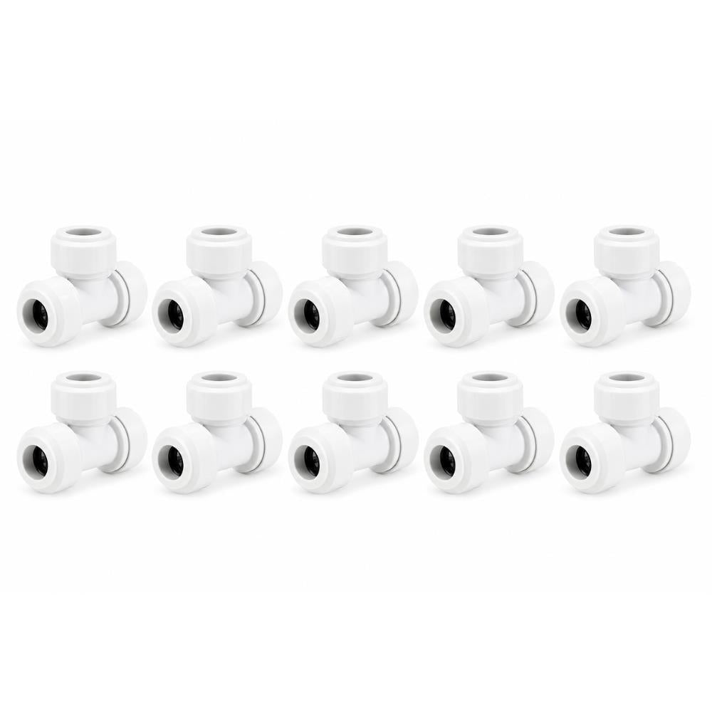 LavaPlumb 15mm push fit equal tee, white, 10 pack