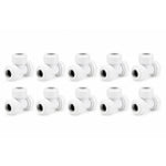 LavaPlumb 15mm push fit equal tee, white, 10 pack