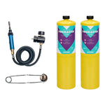 Lead welding kit fine nozzle blow torch with 2 x 400g MAPP gas