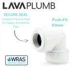 LavaPlumb 15mm Pushfit Elbow White 10 Pack
