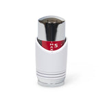Designer White & Chrome Angled Thermostatic Radiator Valve TRV 15mm with Lockshield ESi - Technical View