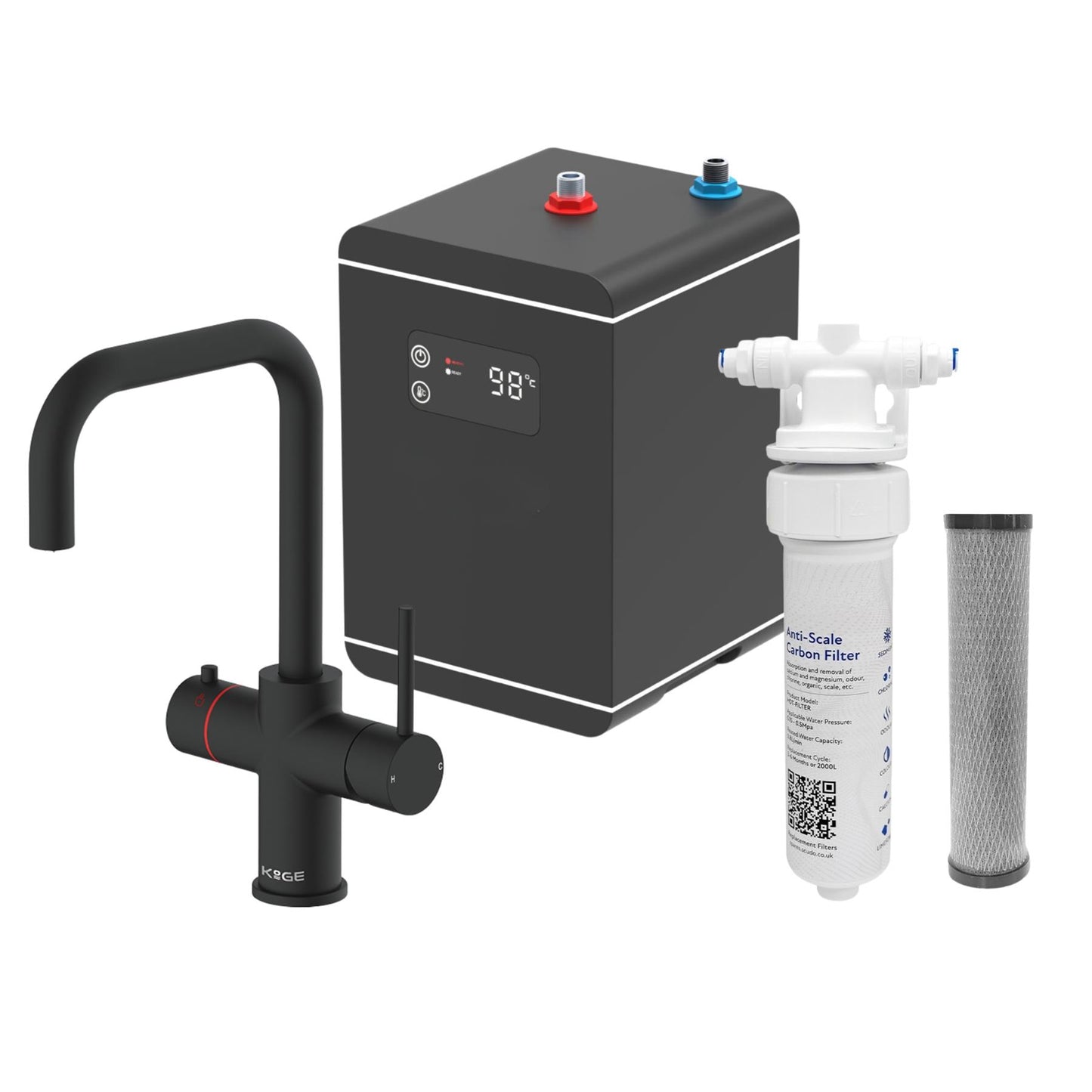 LavaTap Black 3-in-1 Square Neck Boiling Water Tap Kit LavaTap