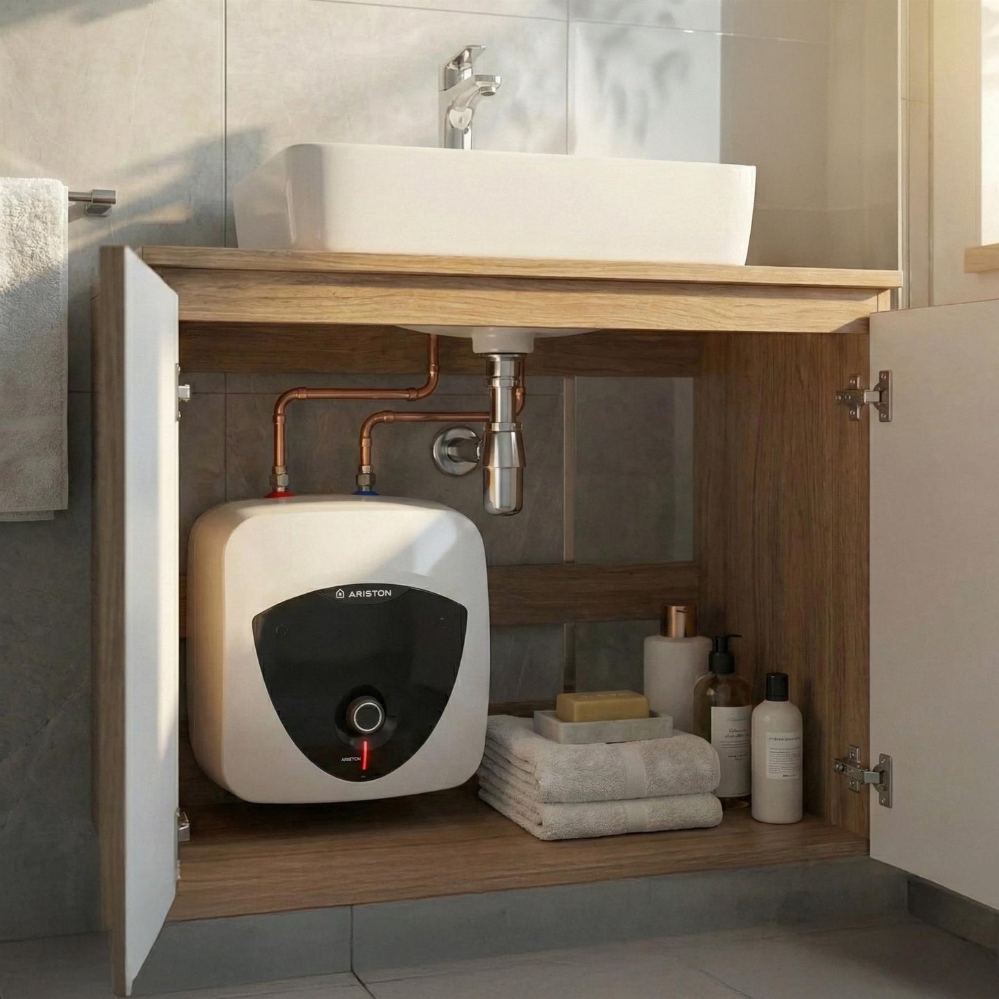 Ariston Andris Lux 15L Undersink Water Heater 2kW | EP15 Electric Unvented Heater Ariston - Side Profile