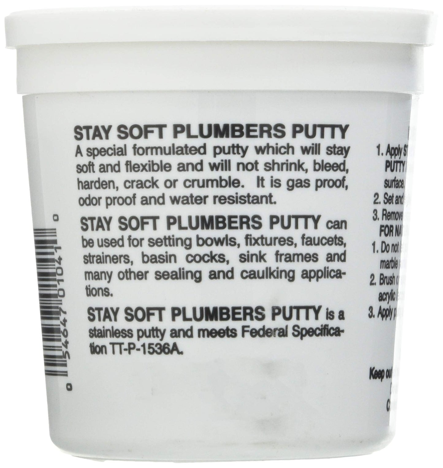 Black Swan Stay Soft Plumbers Putty 28 oz Black Swan - Side Profile
