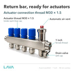 LavaTherm 4 Port Stainless Underfloor Heating Manifold 16mm LavaTherm