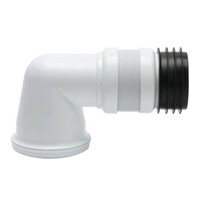 90 Degree Flexible WC Pan Connector Long Extension Toilet Waste Fitting