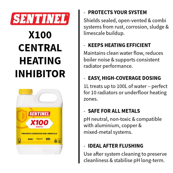 Sentinel X100 Inhibitor and X800 Cleaner Central Heating Treatment Kit LavaStore