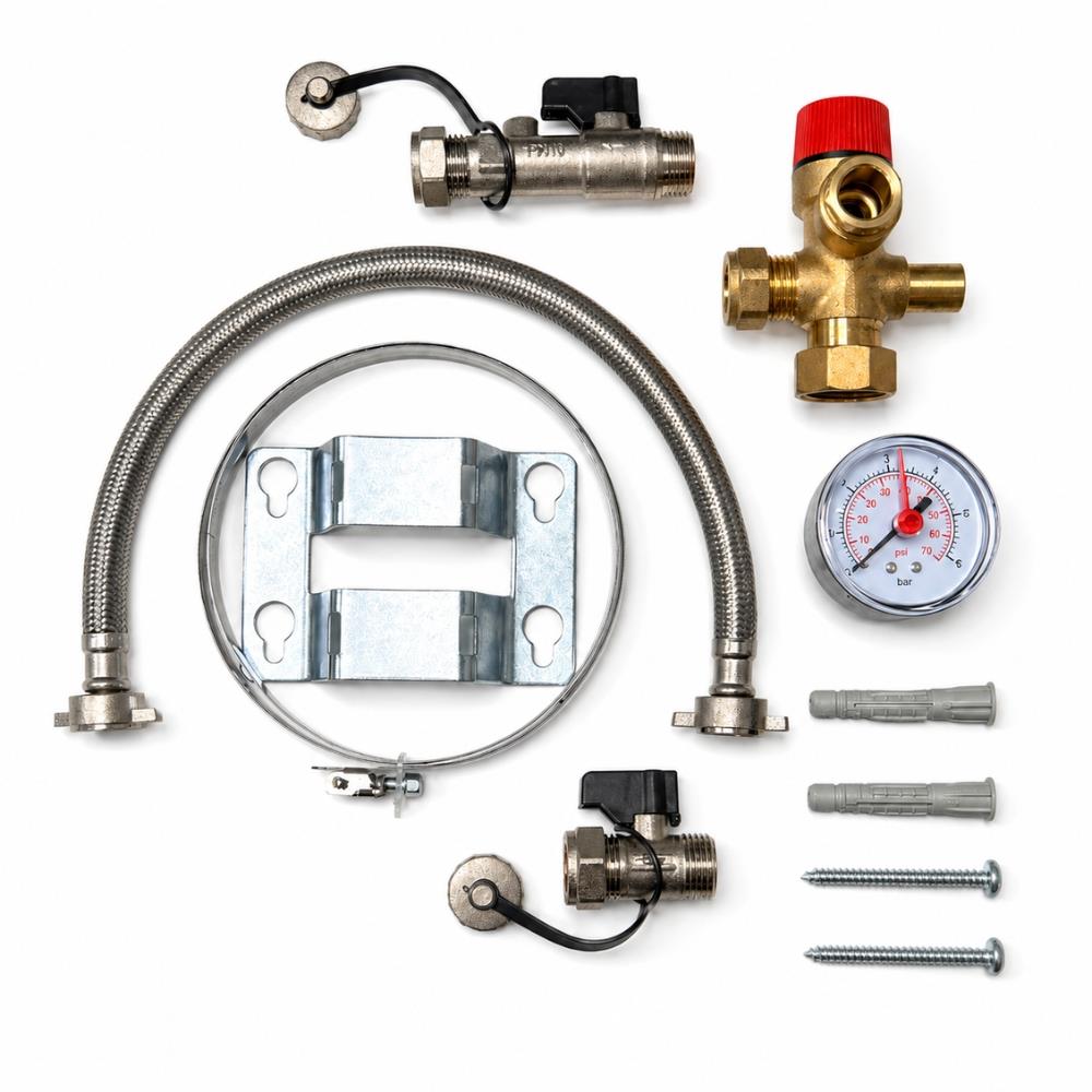 LavaTap Sealed System Kit 3 bar with Filling Loop Gauge Valve and Bracket LavaTap