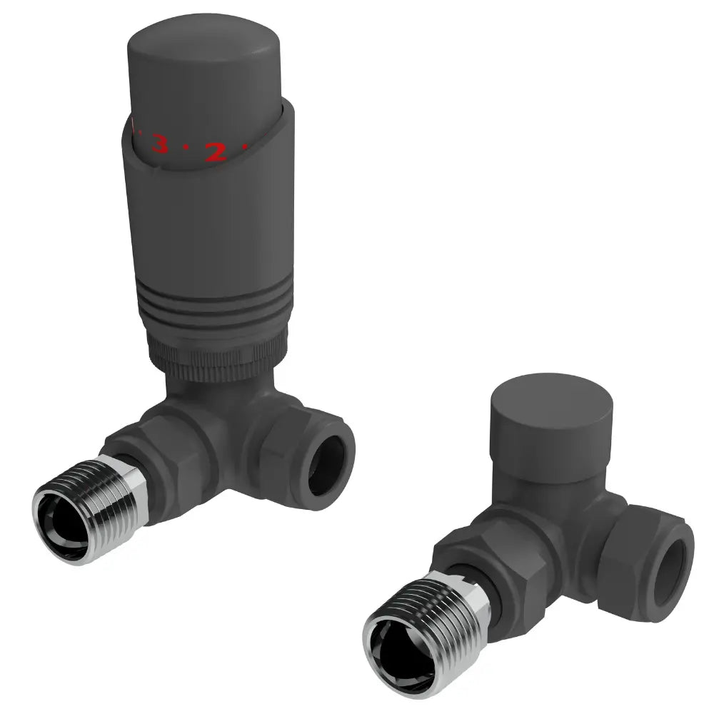 LavaTherm TRV Anthracite Thermostatic Radiator Valve - Corner